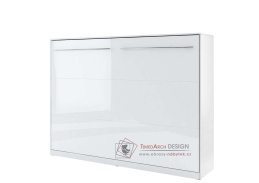 CONCEPT PRO CP-04, široká výklopná postel 140x200cm, bílá / bílý lesk