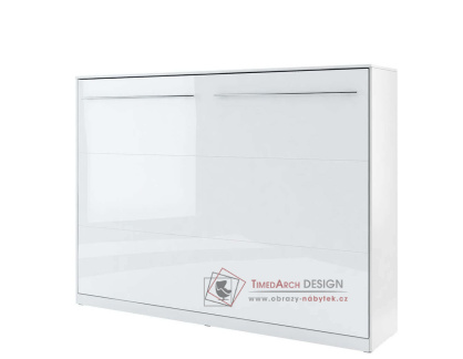 CONCEPT PRO CP-04, široká výklopná postel 140x200cm, bílá / bílý lesk