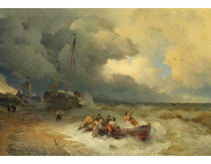 A-8295 Andreas Achenbach - Rybáři na pláži