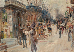 A-8372 Jan Šafařík - Pohled na Porte Saint-Martin a Boulevard Saint-Martin v Paříži
