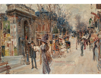 A-8372 Jan Šafařík - Pohled na Porte Saint-Martin a Boulevard Saint-Martin v Paříži