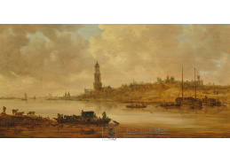 A-8799 Jan Van Goyen - Přívoz se čtyřmi koňmi s výhledem na Rýn
