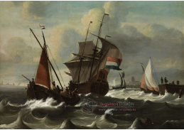 D-6478 Ludolf Bakhuizen - Přímořská scéna s holandskými loděmi