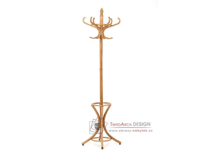 F-2059 OAK, stojanový věšák dřevěný, tmavý dub