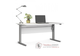 OFFICE 80400/318, výškově nastavitelný psací stůl, silver grey / bílá