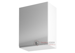 AURORA, horní kuchyňská skříňka G601F - levá, bílá / šedý lesk