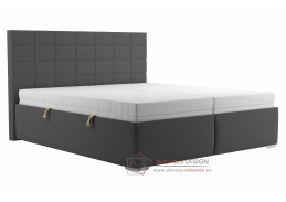 BORA, čalouněná postel 180x200cm, látka šedá / matrace NELLY