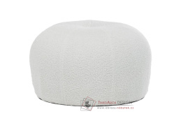 AK-307 WT2, čalouněný taburet, látka Bouclé bílá