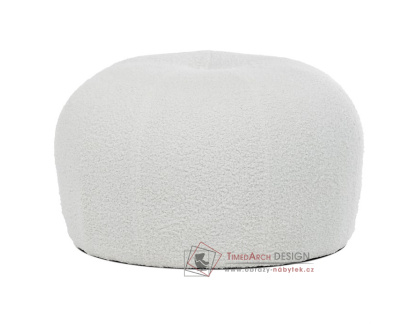 AK-307 WT2, čalouněný taburet, látka Bouclé bílá