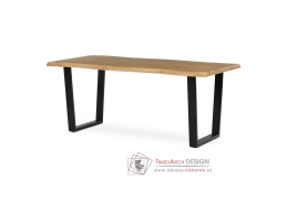 HT-F4218 OAK, jídelní stůl 180x90cm, černý lak / dub divoký