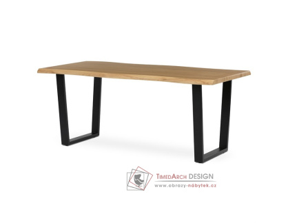 HT-F4218 OAK, jídelní stůl 180x90cm, černý lak / dub divoký
