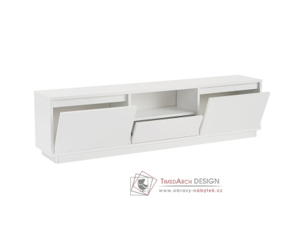 VANGUARD, televizní stolek 3-dveřový, bílá