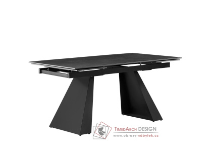 SALAL, jídelní rozkládací stůl 160-240x90cm, černá / grafit