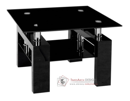 LISA D, konferenční stolek, černý lak / černé sklo