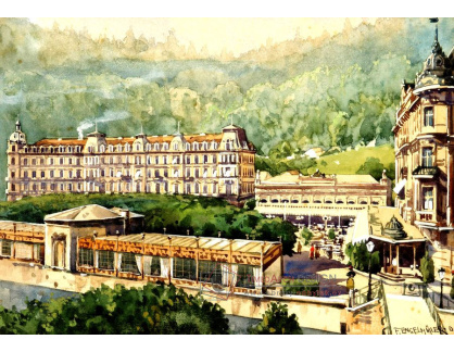 VCM 672 Ferdinand Engelmüller - Pohled na Grandhotel Pupp v Karlových Varech