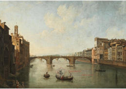 A-8457 Thomas Patch - Řeka Arno při pohledu na Ponte Santa Trinitá ve Florencii