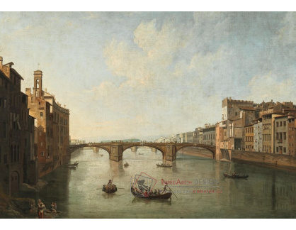 A-8457 Thomas Patch - Řeka Arno při pohledu na Ponte Santa Trinitá ve Florencii