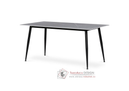 HT-406M GREY, jídelní stůl 160x90cm, černá / slinutý kámen