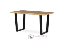 HT-F4214 OAK, jídelní stůl 140x80cm, černý lak / dub divoký