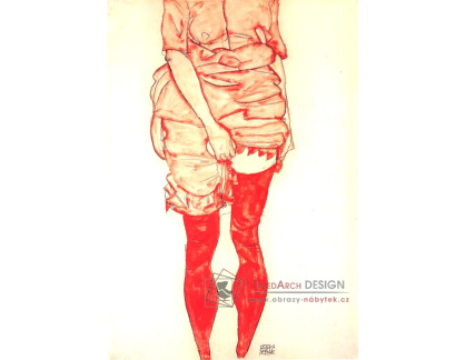 VES 175 Egon Schiele - Stojící žena v červeném