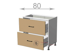 dolní skříňka se zásuvkami š.80, v.82, Kaiser LD11S8082, bílá/bílý mat