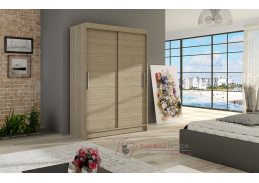 MIKADO I, šatní skříň s posuvnými dveřmi 120cm, dub sonoma