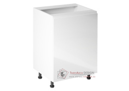 AURORA, dolní kuchyňská skříňka D601F - pravá, bílá / bílý lesk