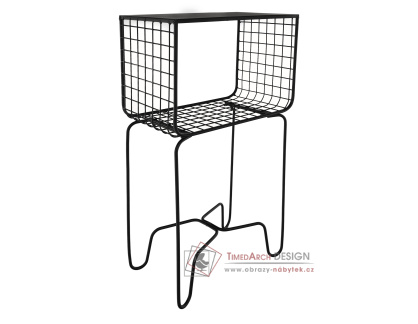 LONIO, odkládací stolek kovový, černá