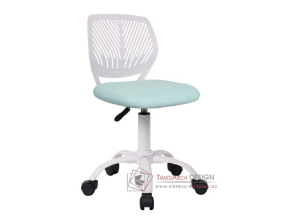 SELVA, kancelářská židle, plast bílý / látka neomint
