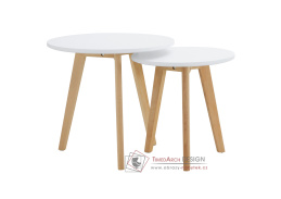 MALTO 2 NEW, konferenční stolek - sada 2ks, buk / bílá