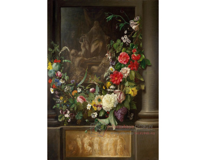 XV-42 Adrien de Page - Svatý obklopený girlandou květin