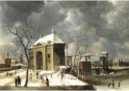 KO IV-42 Jan Abrahamsz Beerstraten - Amsterdam s bruslaři na zamrzlém kanálu