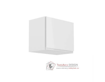 AURORA , horní kuchyňská skříňka G50K, bílá / bílý lesk