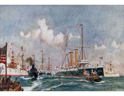 A-3057 Charles Edward Dixon - Křižník Crescent v Bar Harbor roku 1900