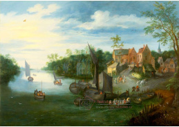 DDSO-3687 Jan Brueghel - Říční krajina s molem