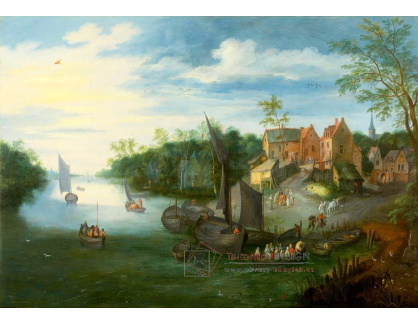 DDSO-3687 Jan Brueghel - Říční krajina s molem