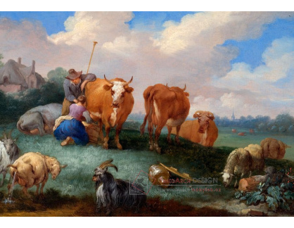 DDSO-4141 Pieter Bout - Pastýř s krávami a ovcemi
