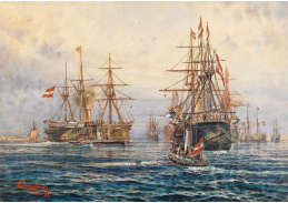 D-8813 György Greguss - Císař Franz Josef I na palubě kasematy Erzherzog Albrecht