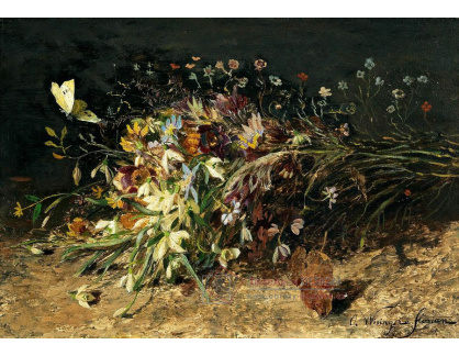 D-9628 Olga Wisinger-Florian - Kytice jarních květin se sněženkami