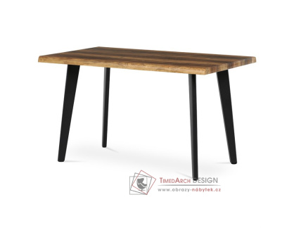 HT-F4413 OLW, jídelní stůl 130x80cm, černý lak / staré dřevo