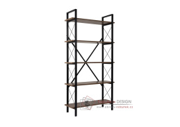 ELYSIAN, policový regál, černá / ořech