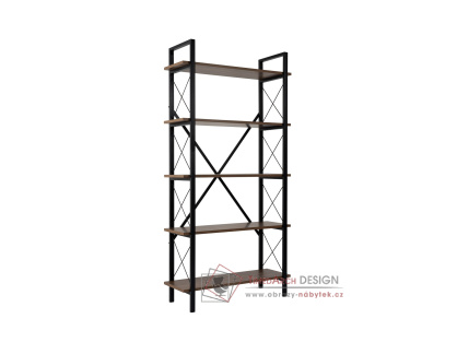 ELYSIAN, policový regál, černá / ořech