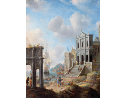 A-2655 Jan Beerstraten - Capriccio s Constantinovým obloukem a San Gregorio Magno al Celi vedle přístavu