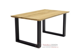 SYSTEM S40102, jídelní stůl se zkosenou hranou 160x90cm, černá / dub exkluzivní