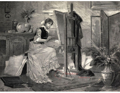 Jakub Schikaneder - Malířka v ateliéru