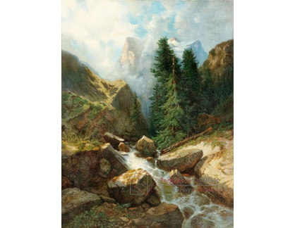 DDSO-16 Alexandre Calame - Pohled na Wellhorn a Wetterhorn