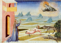 VSO 1147 Giovanni di Paolo - Svatá Klára z Assisi zachraňuje dítě před vlkem