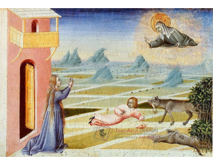 VSO 1147 Giovanni di Paolo - Svatá Klára z Assisi zachraňuje dítě před vlkem