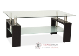 LISA BASIC II, konferenční stolek 100x60cm, wenge / sklo