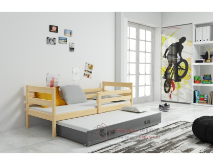 NORBERT II, postel s přistýlkou 90x200cm, borovice / grafit